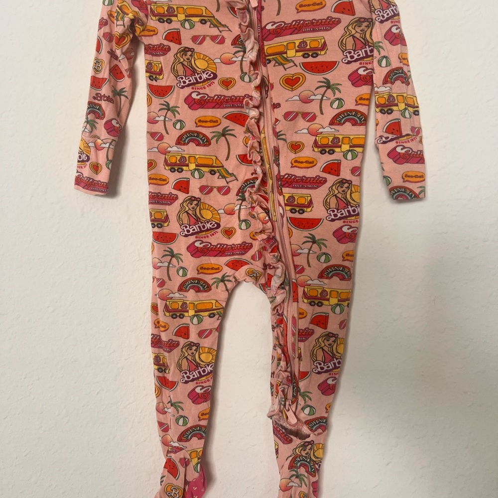Posh Peanut x Barbie Pink Kids Pajamas
